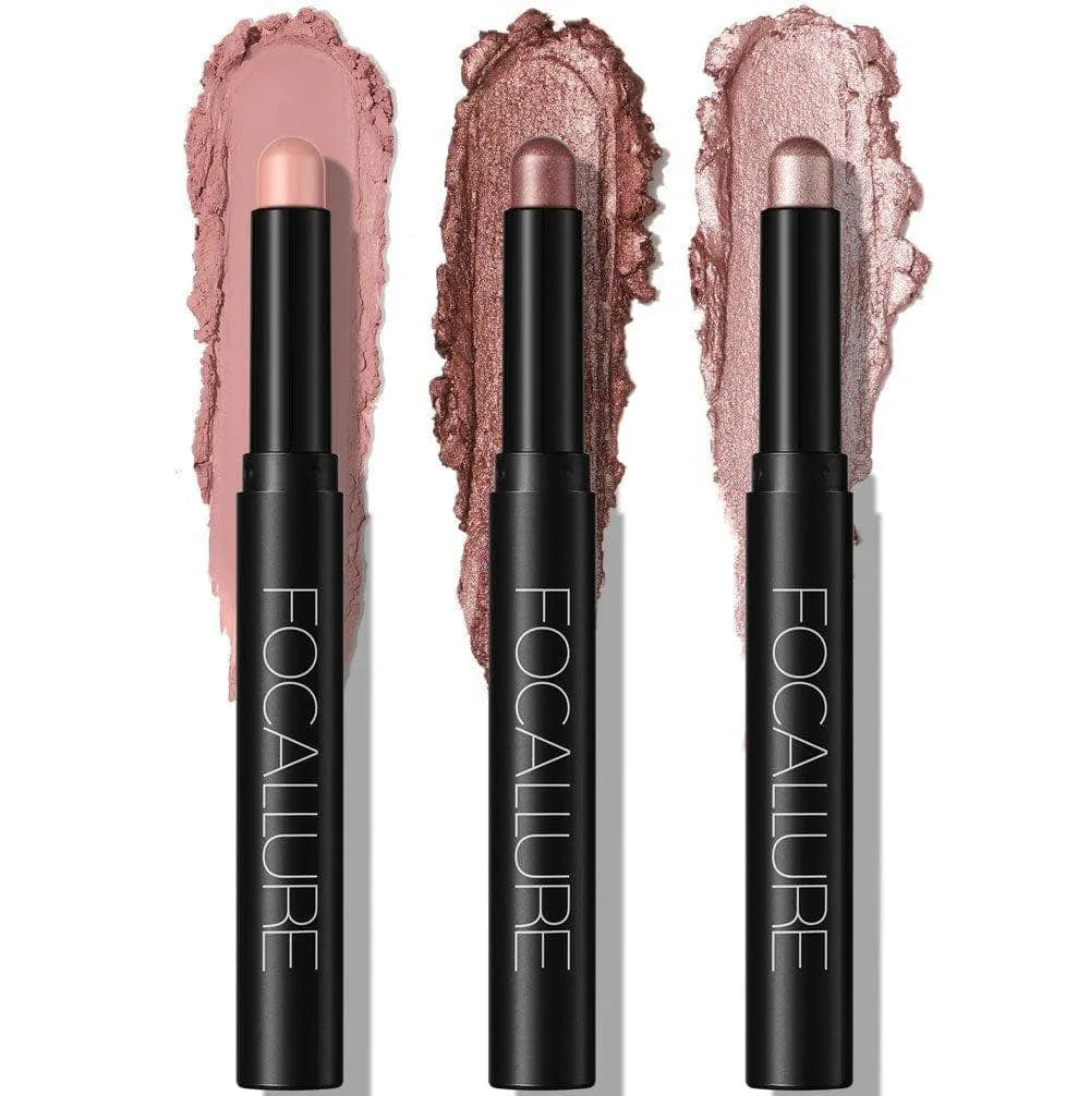 3Pcs Shimmer Cream Eyeshadow Stick Kit