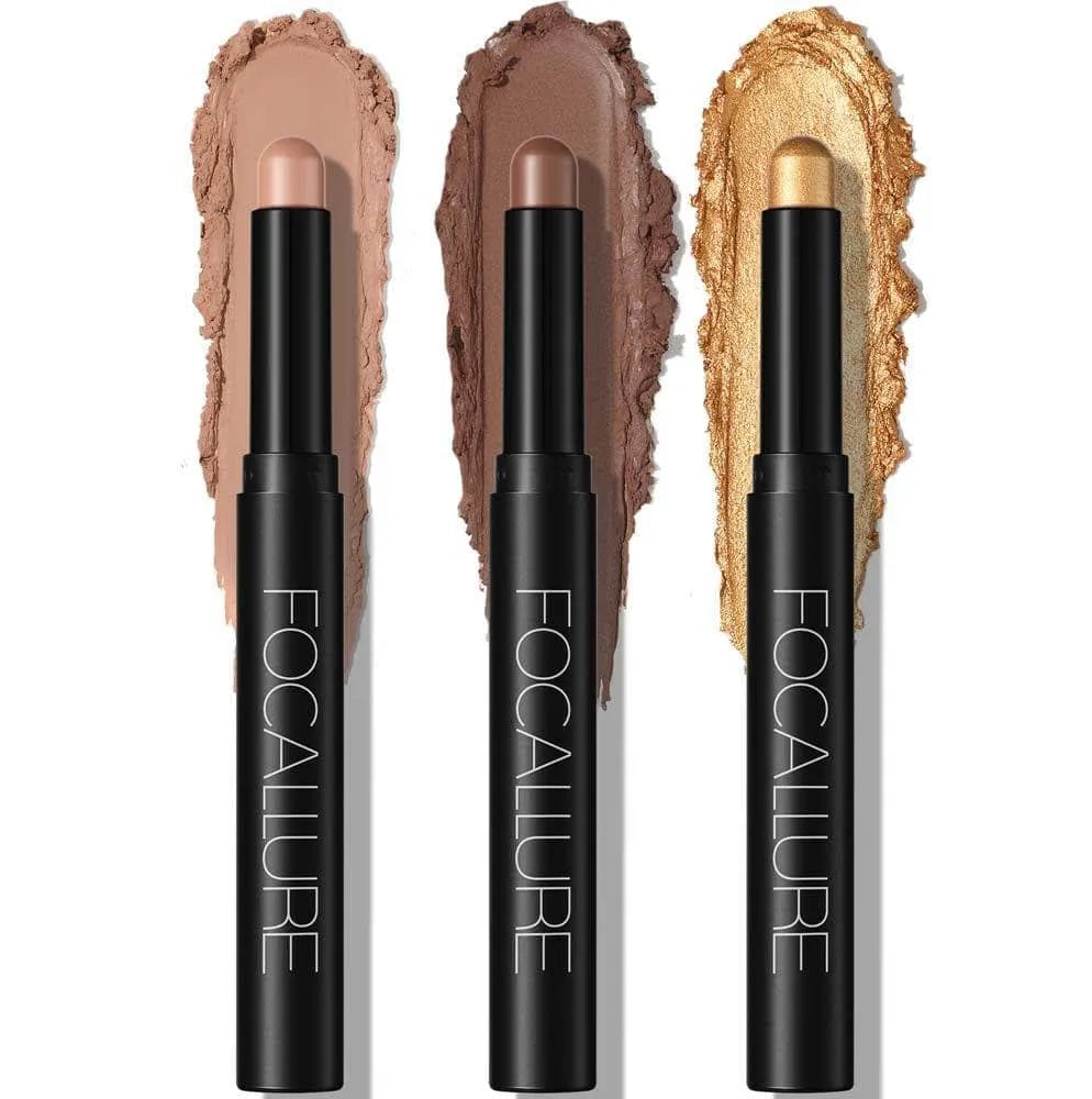 3Pcs Shimmer Cream Eyeshadow Stick Kit