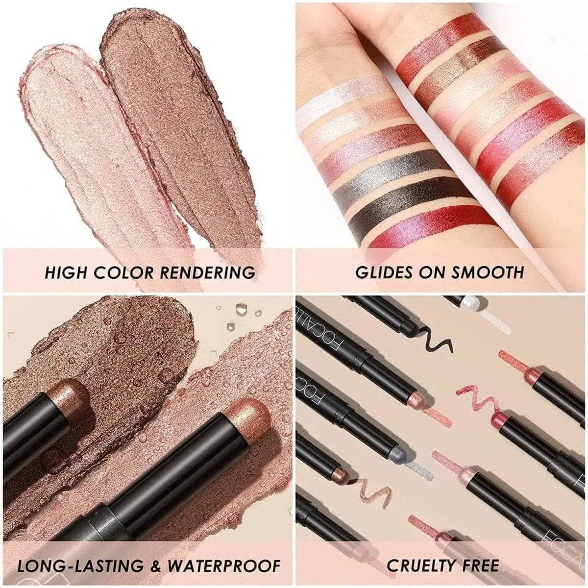 2Pcs Shimmer Cream-Eyeshadow Stick Kit(#8 & #10)