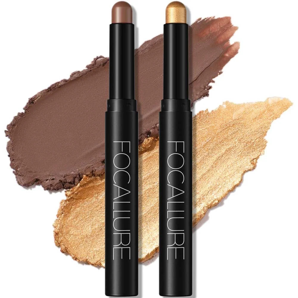 2Pcs Shimmer Cream Eyeshadow Stick Kit
