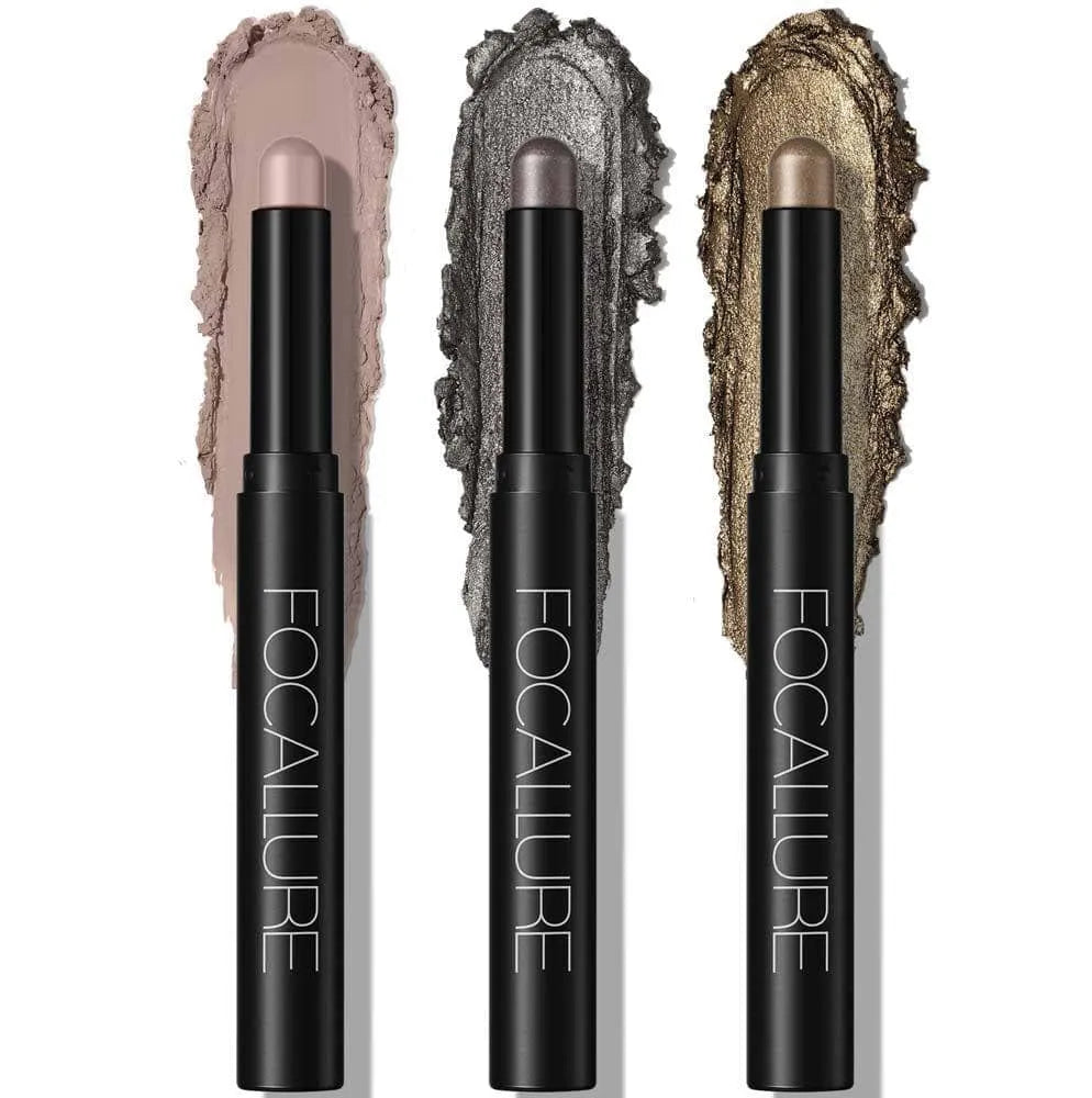 3Pcs Shimmer Cream Eyeshadow Stick Kit