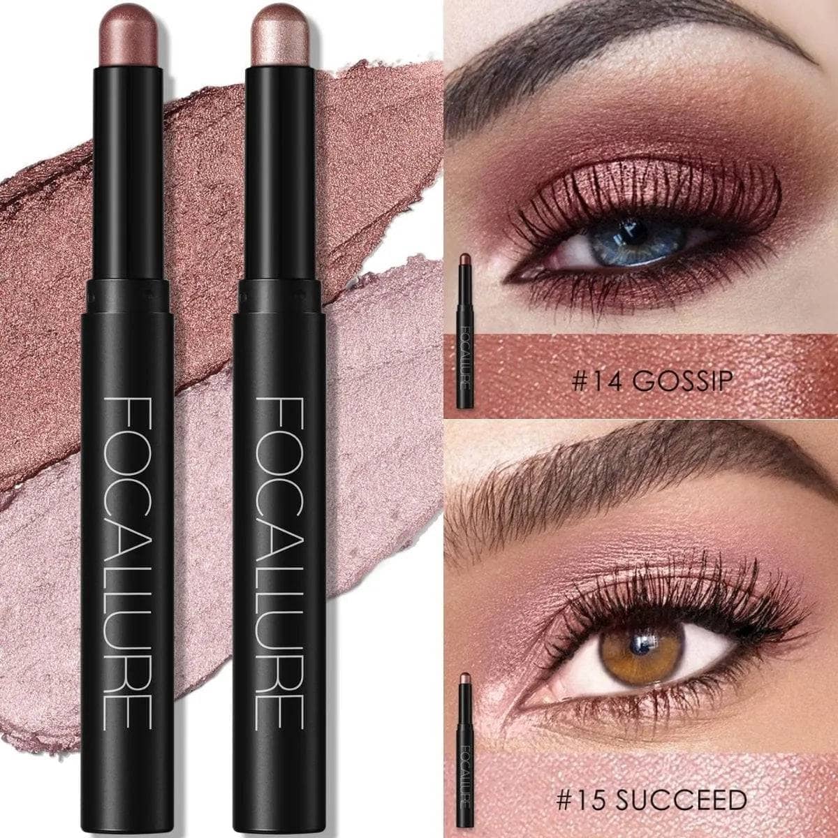 2Pcs Glitter Eyeliner Pen Kit(#14 & #15)