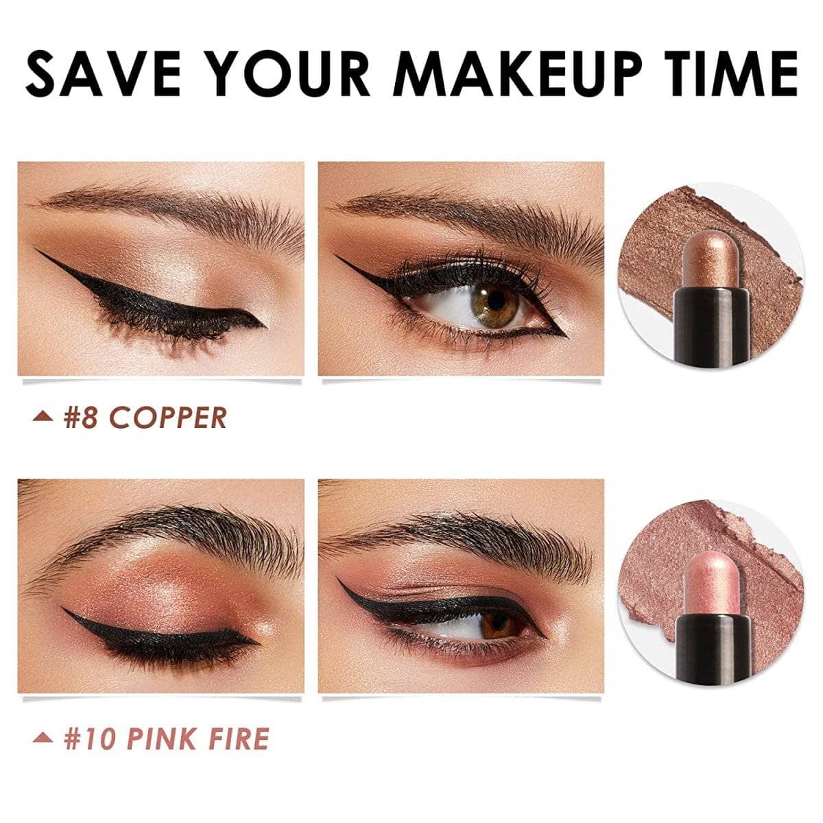 2Pcs Shimmer Cream Eyeshadow Stick Kit