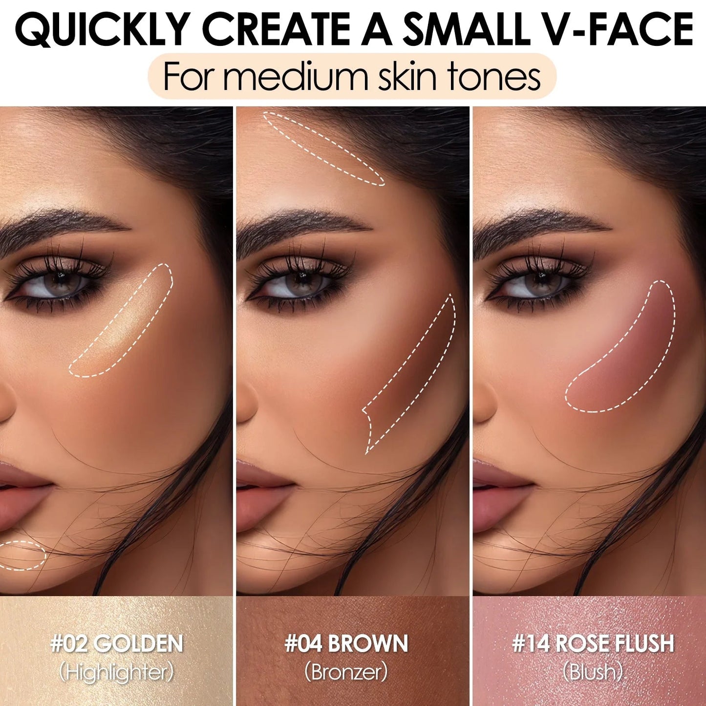 3Pcs Contour Makeup Kit