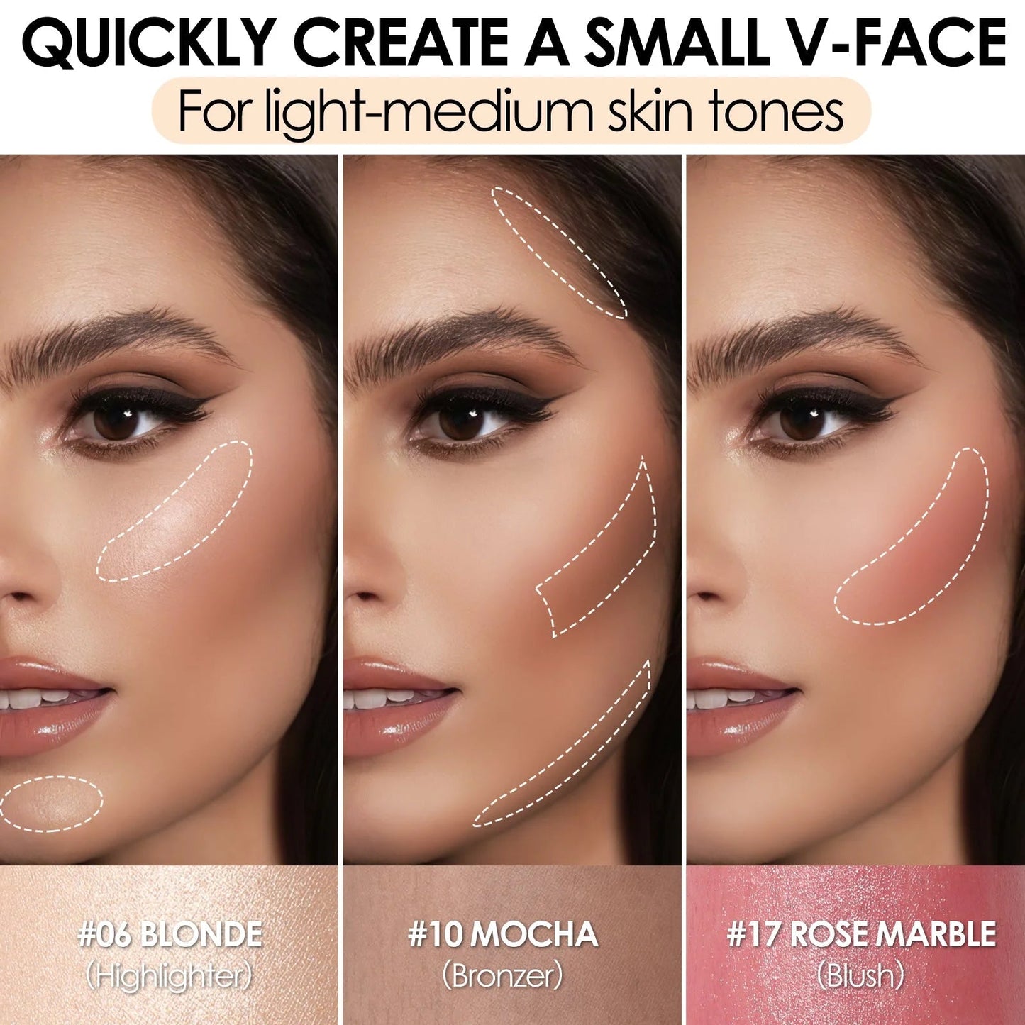 3Pcs Contour Makeup Kit