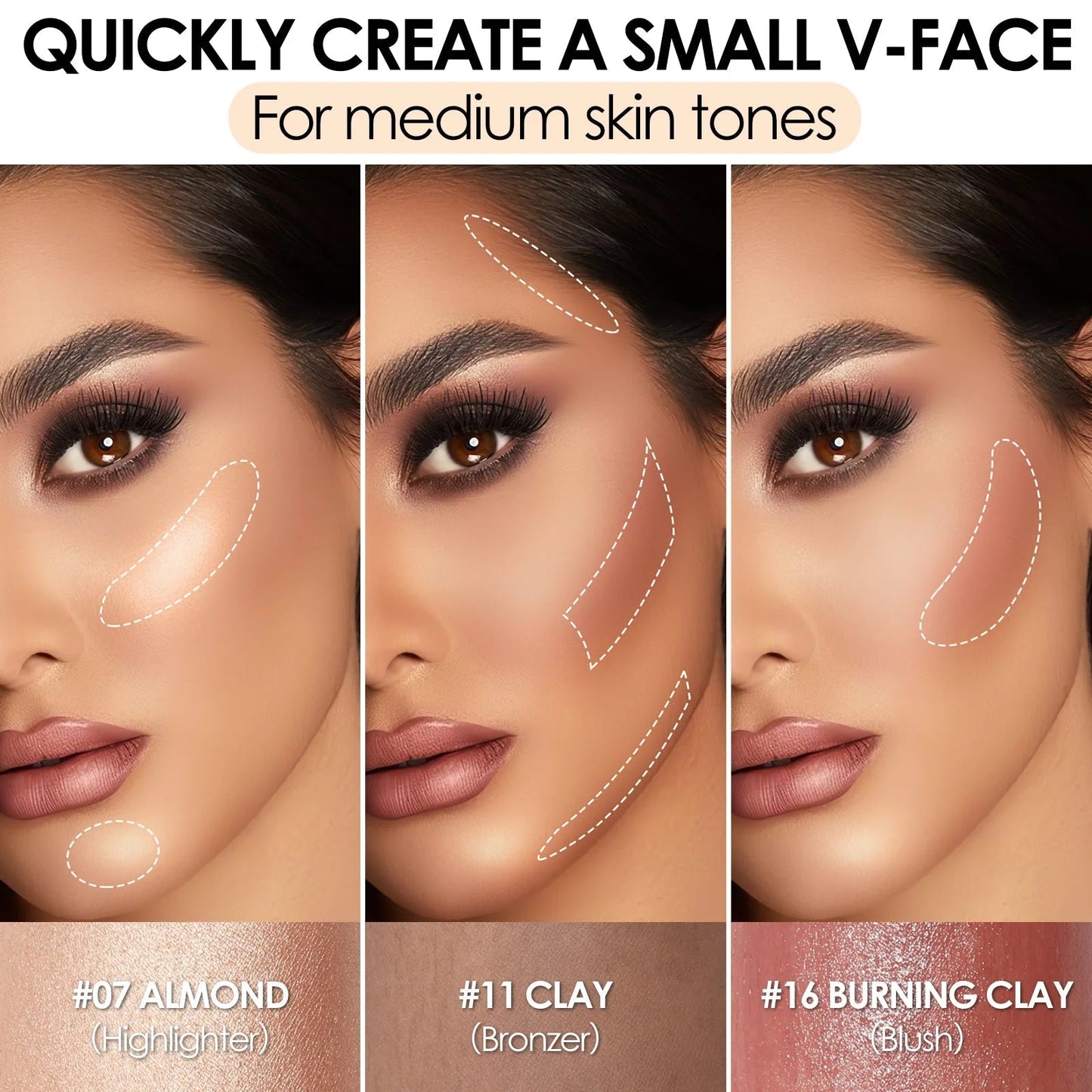 3Pcs Contour Makeup Kit