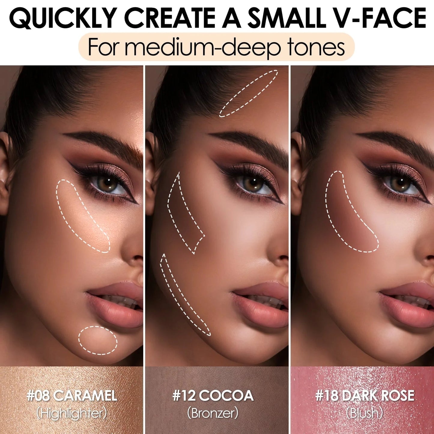 3Pcs Contour Makeup Kit