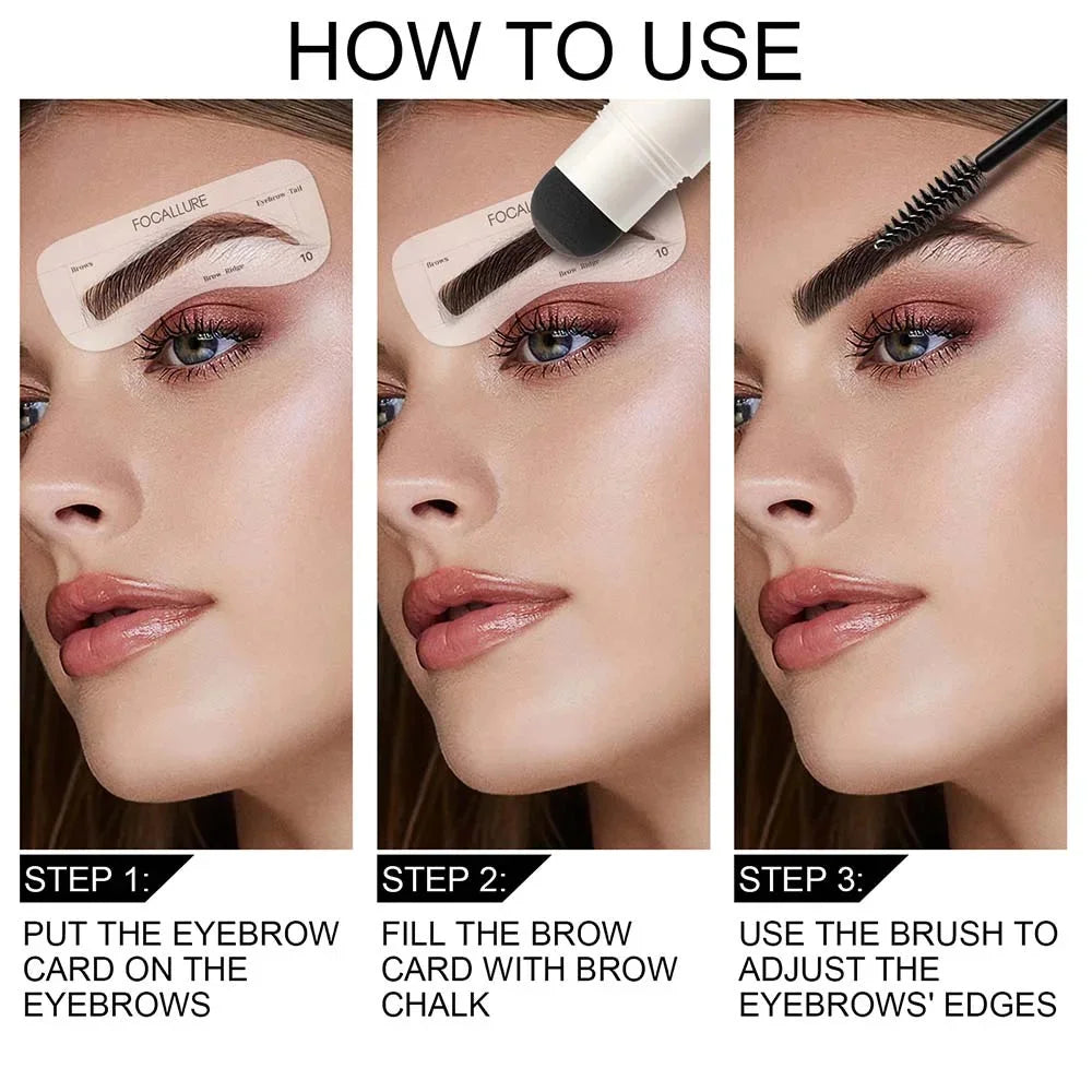 Eyebrow Stamp Stencil Kit #BR04 RED BROWN