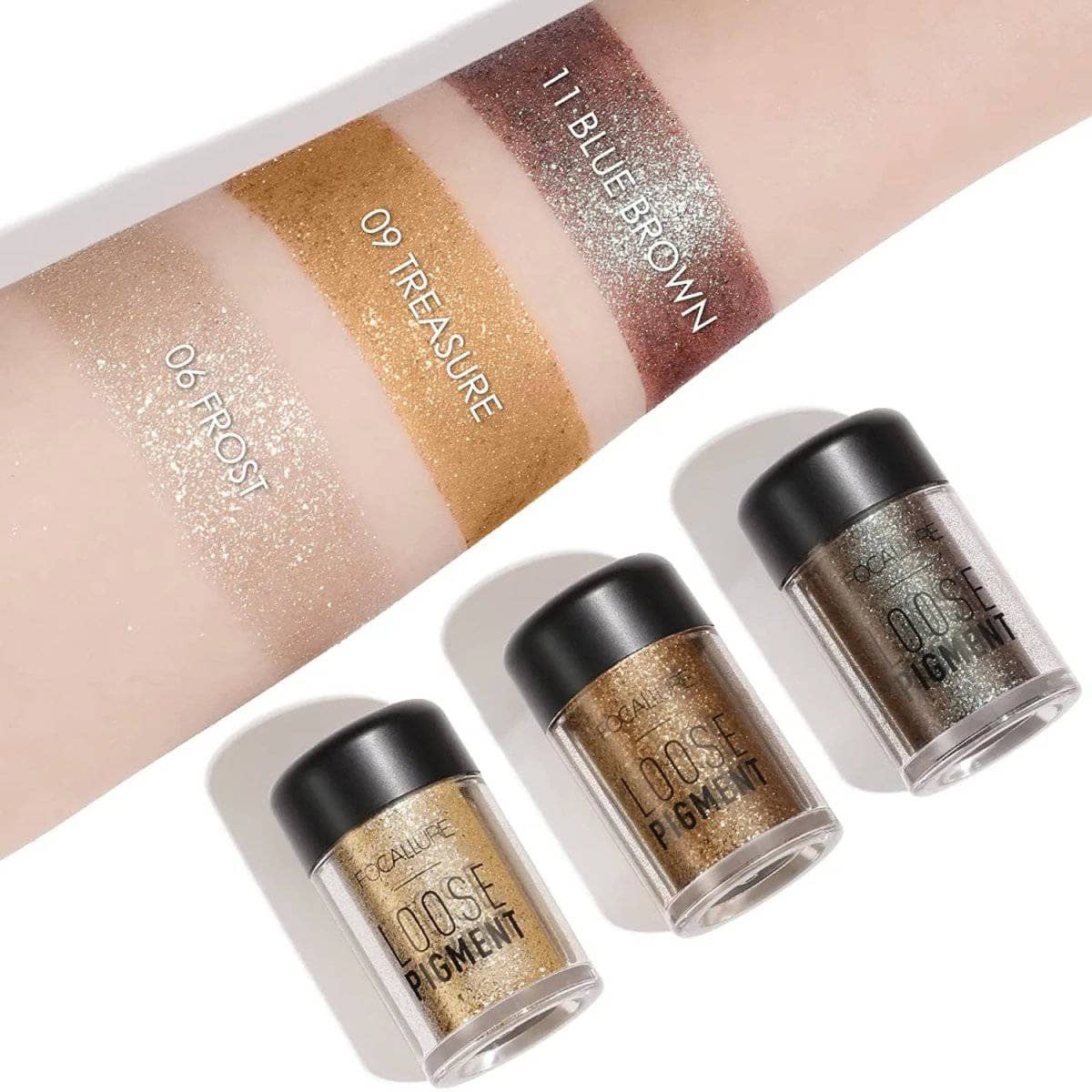 Loose Glitter Eyeshadow Pigment #11Blue Brown