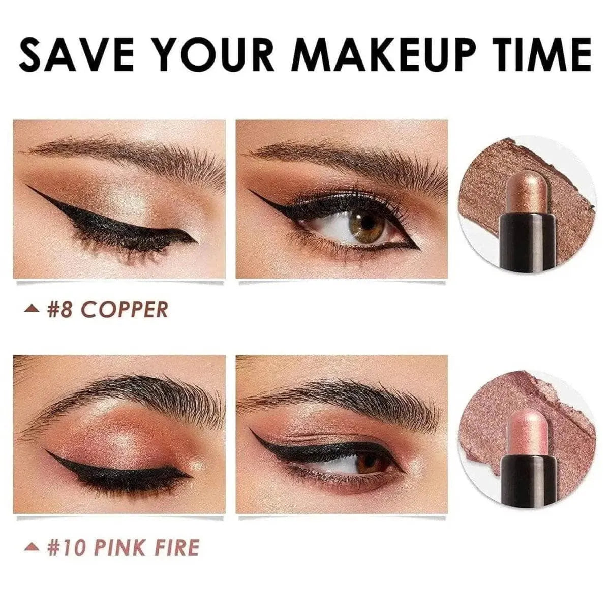 2Pcs Shimmer Cream-Eyeshadow Stick Kit